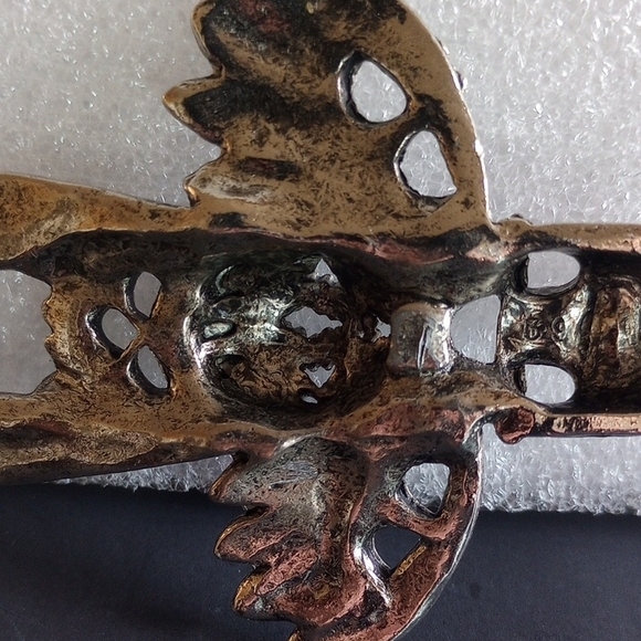 Vintage Navajo Silver plated Kachina Eagle Dancer Pendant Large Signed B.J. - Picture 7 of 7